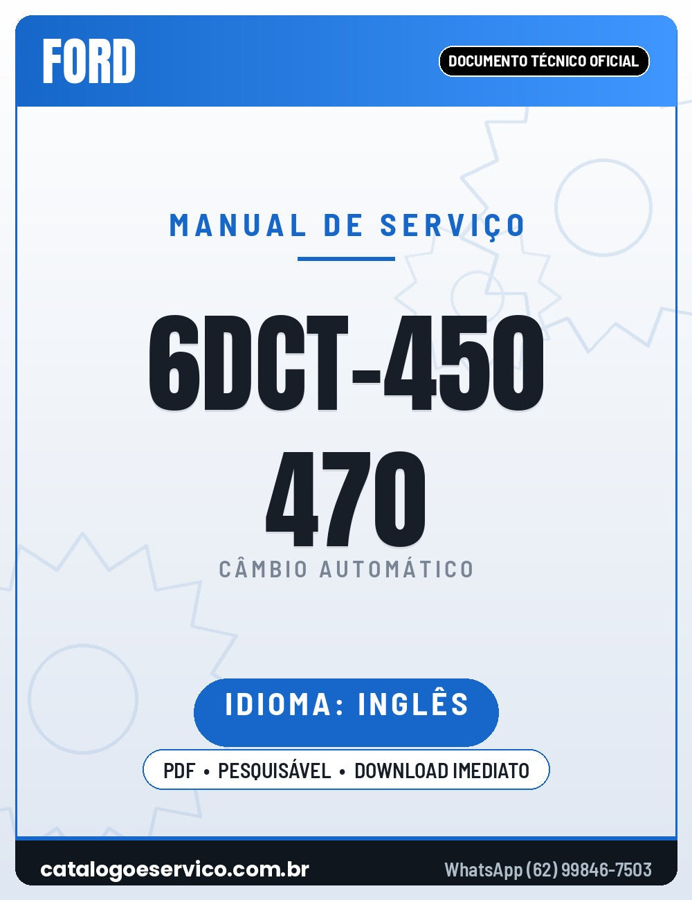 Capa - Manual de Reparação Getrag / Ford 6DCT450 / 6DCT470 (PowerShift)