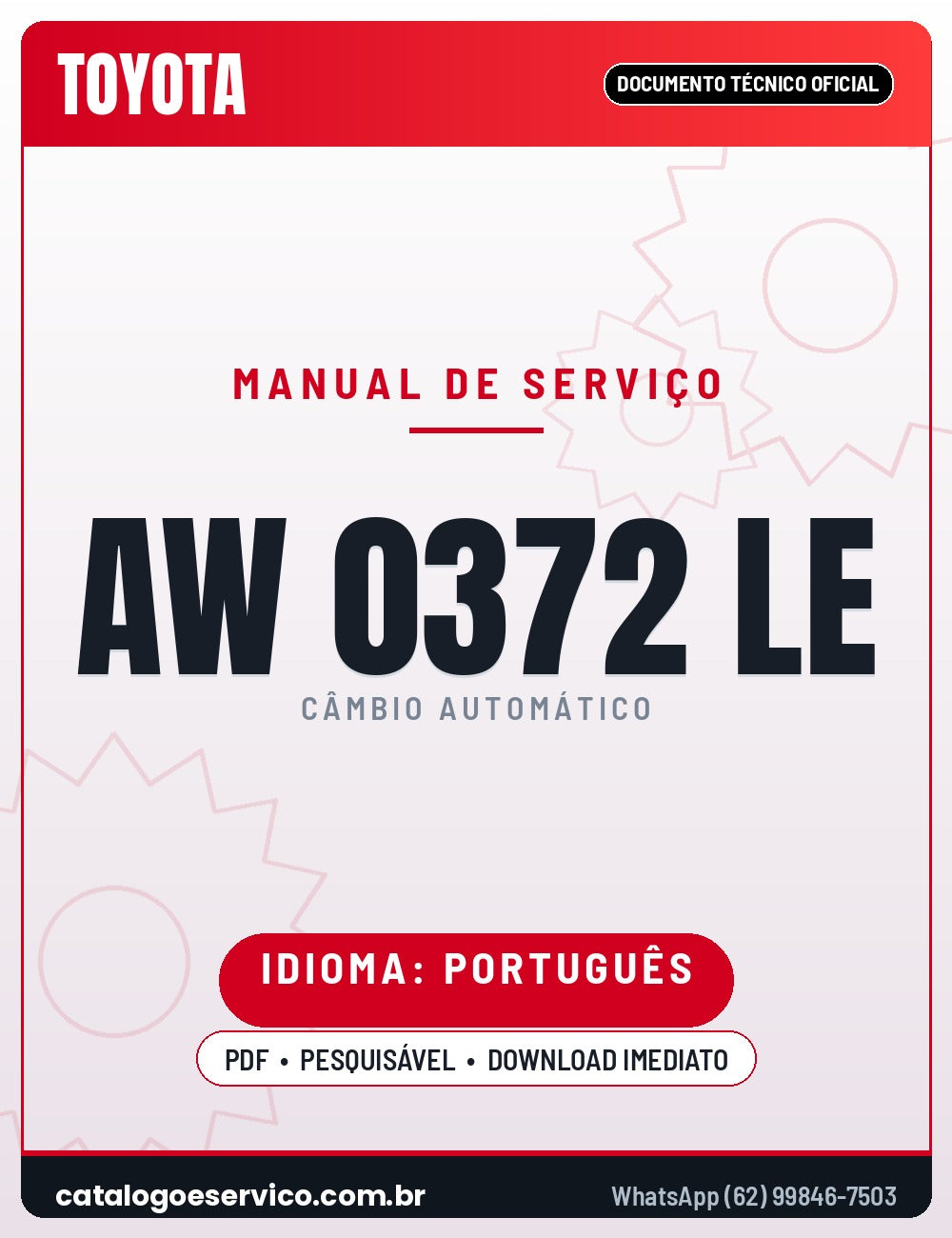 Capa — Manual de Reparação Câmbio Automático Aisin AW 0372LE R4AW4 V4AW4