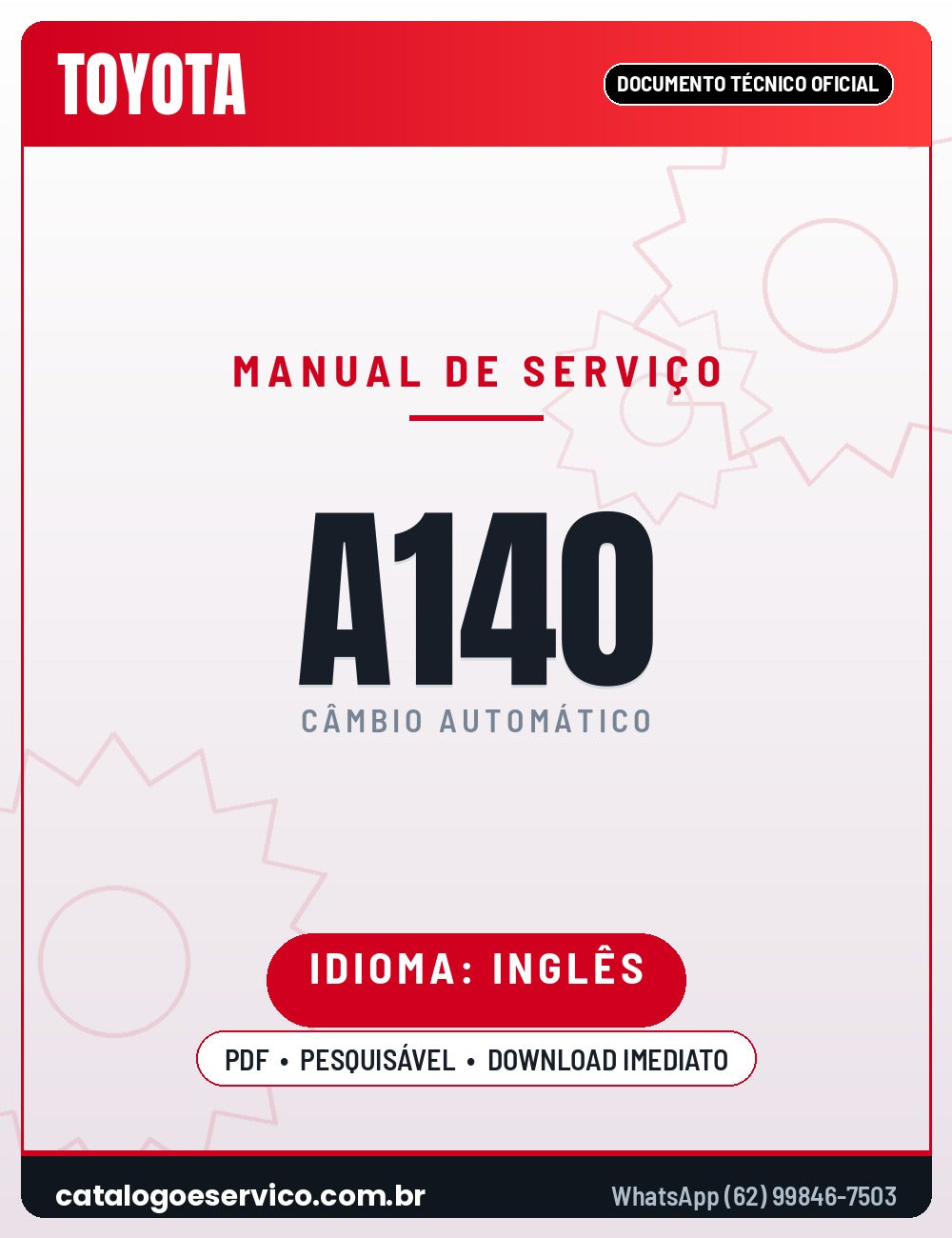 Capa — Manual de Serviço Câmbio Automático Toyota A140E A140L (Inglês)
