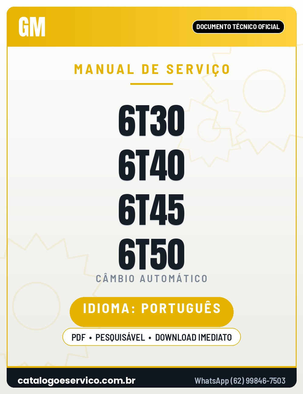 Capa — Manual de Reparação Câmbio Automático GM 6T30 6T40 6T45 6T50