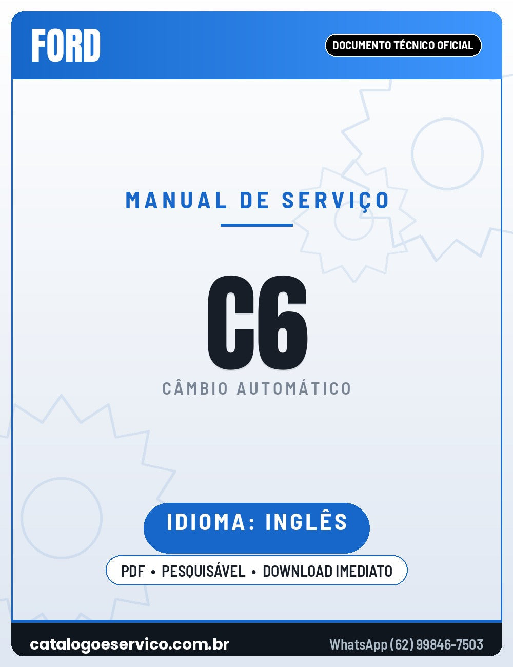 Capa — Manual de Serviço Câmbio Automático Ford C6 (Inglês)