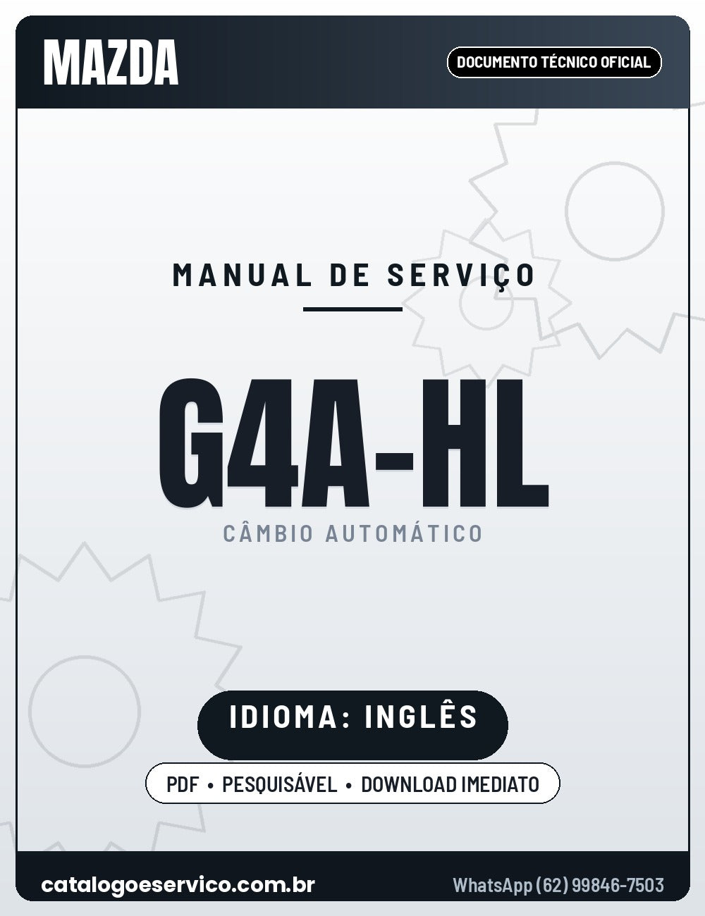 Capa - Manual de Serviço Mazda / Jatco G4A-HL