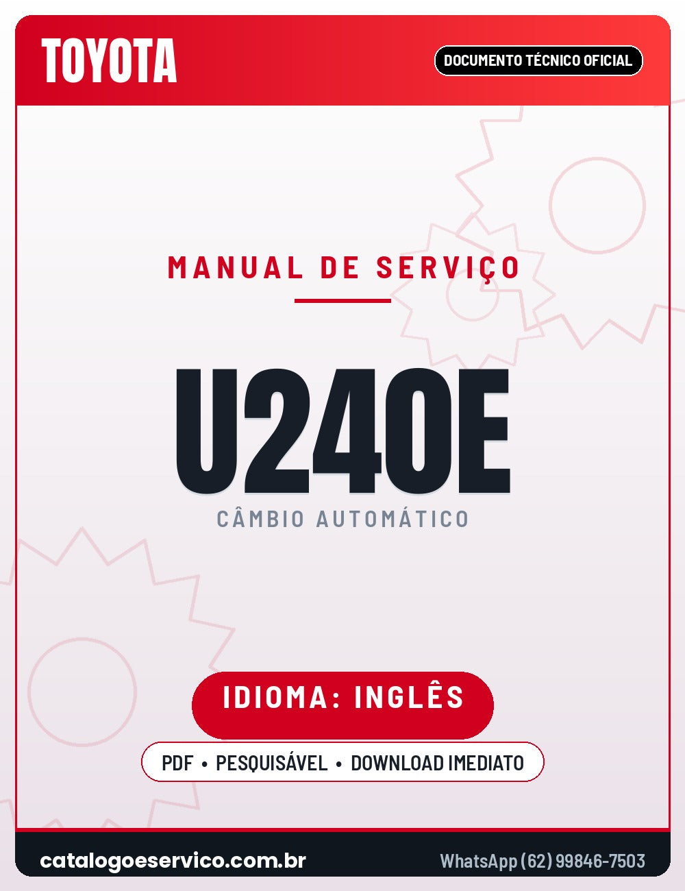Capa — Manual de Reparação Câmbio Automático Toyota Lexus U140E U140F U240E (Inglês)