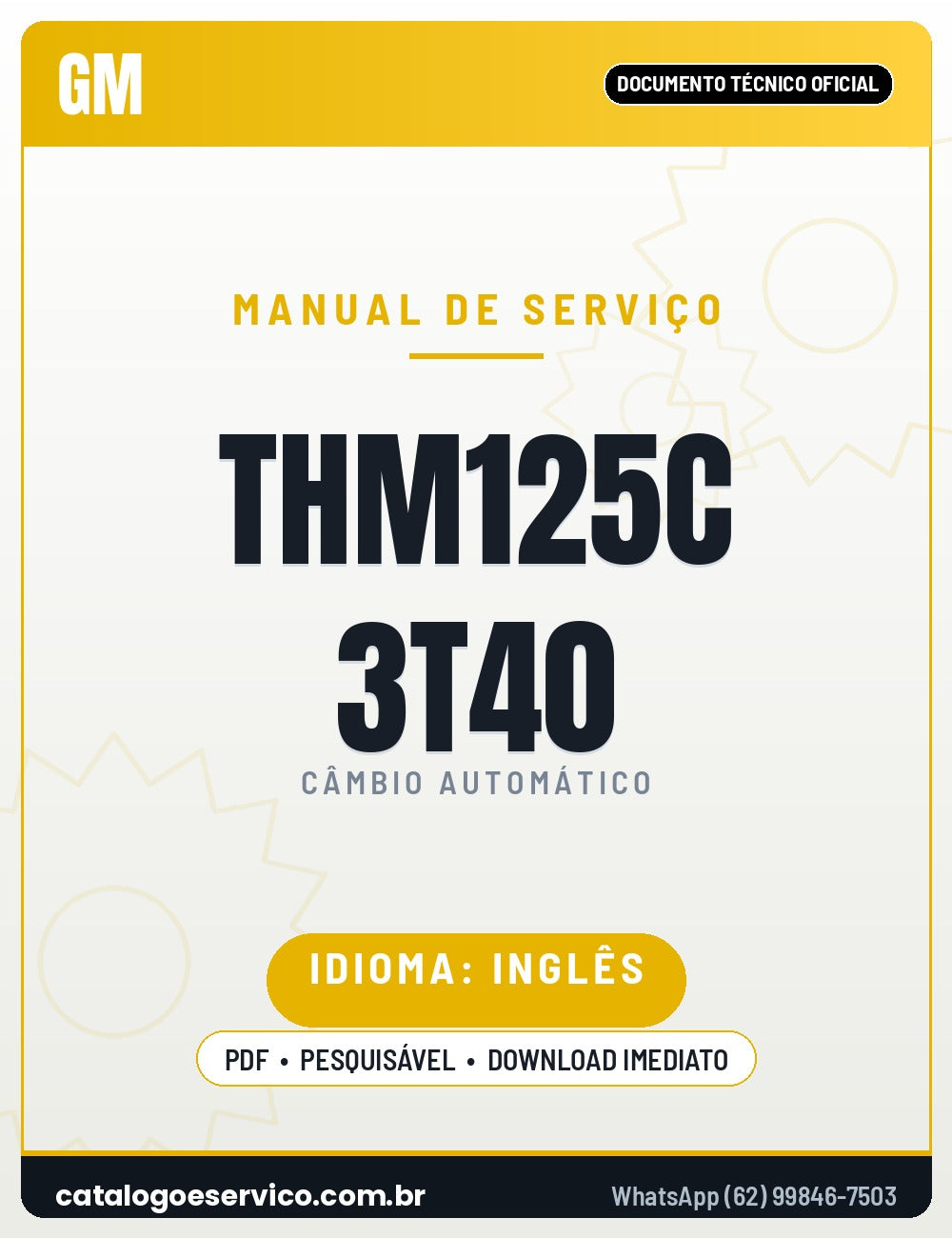 Capa — Manual de Serviço Câmbio Automático GM THM 125C (3T40) (Inglês)