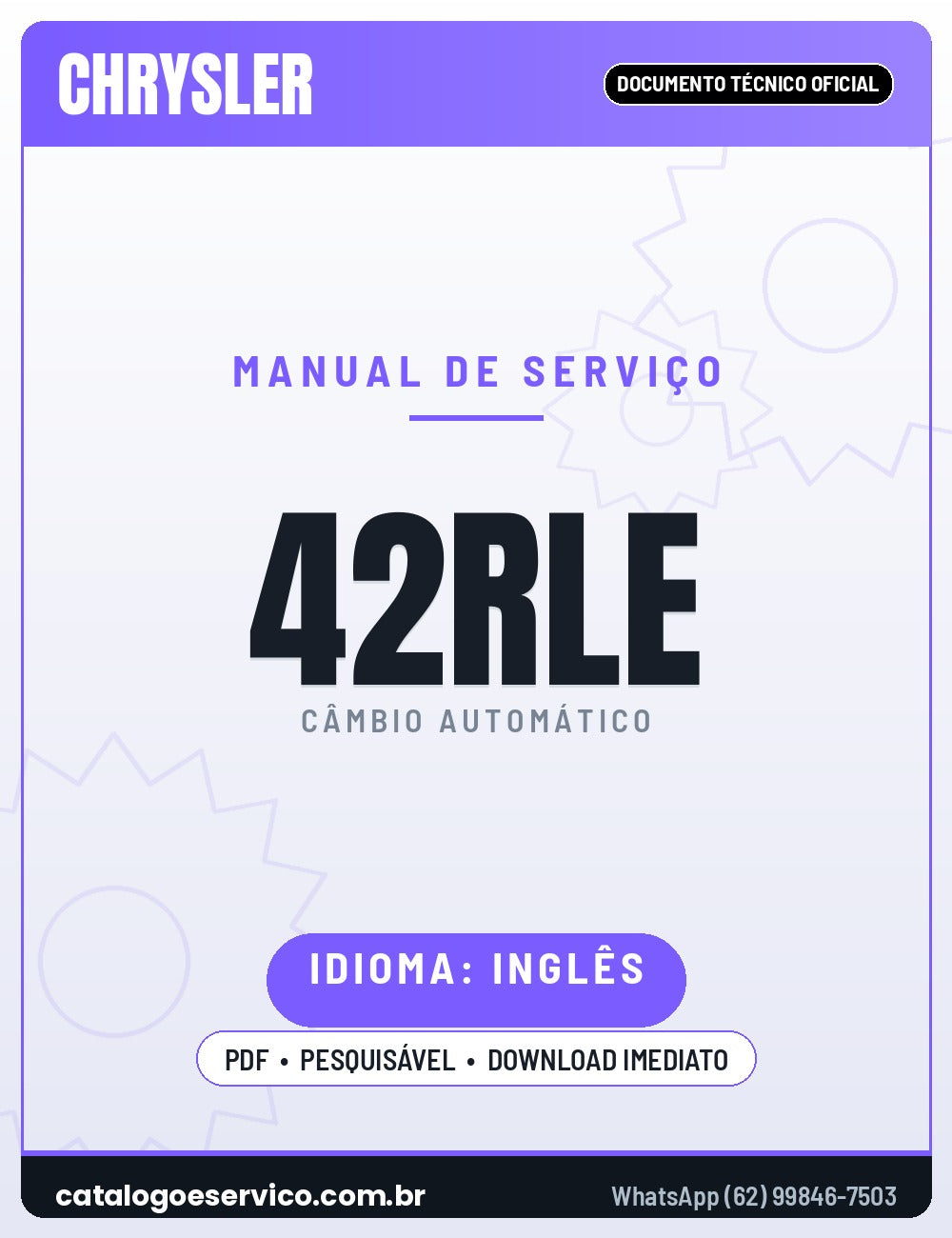 Capa — Manual de Diagnóstico Elétrico Câmbio Automático Chrysler 42RLE (Inglês)