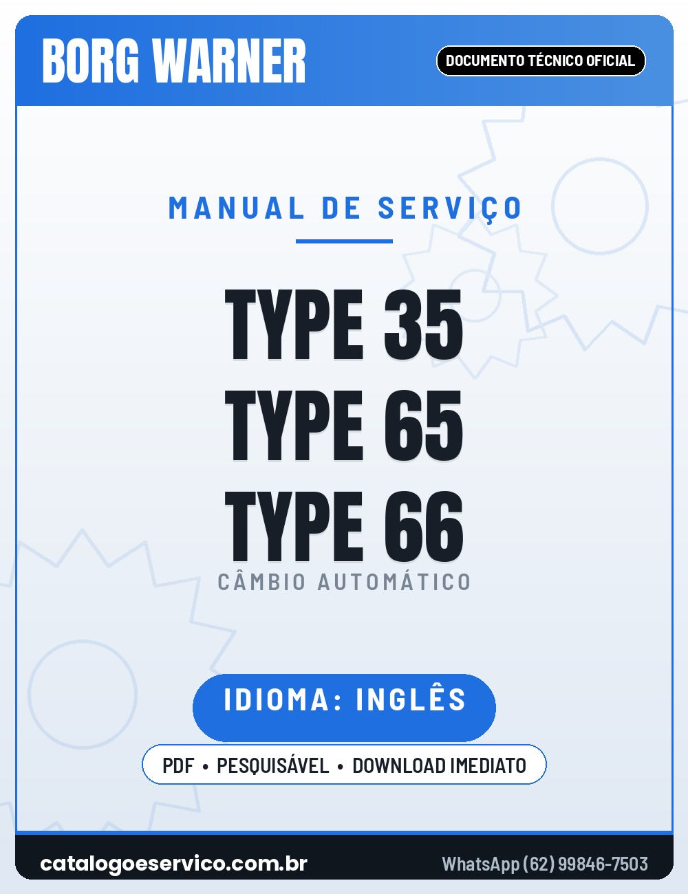 Capa - Manual de Reparação Borg-Warner BW 13-50 / 13-54 / 13-70