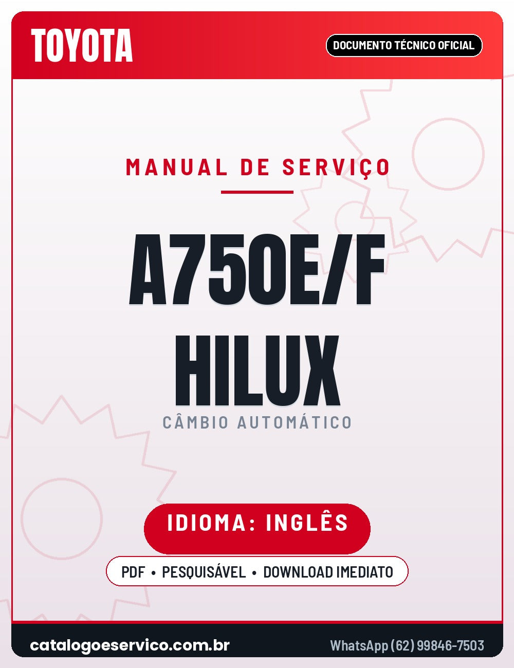 Capa — Manual de Reparação Câmbio Automático Toyota A750E A750F