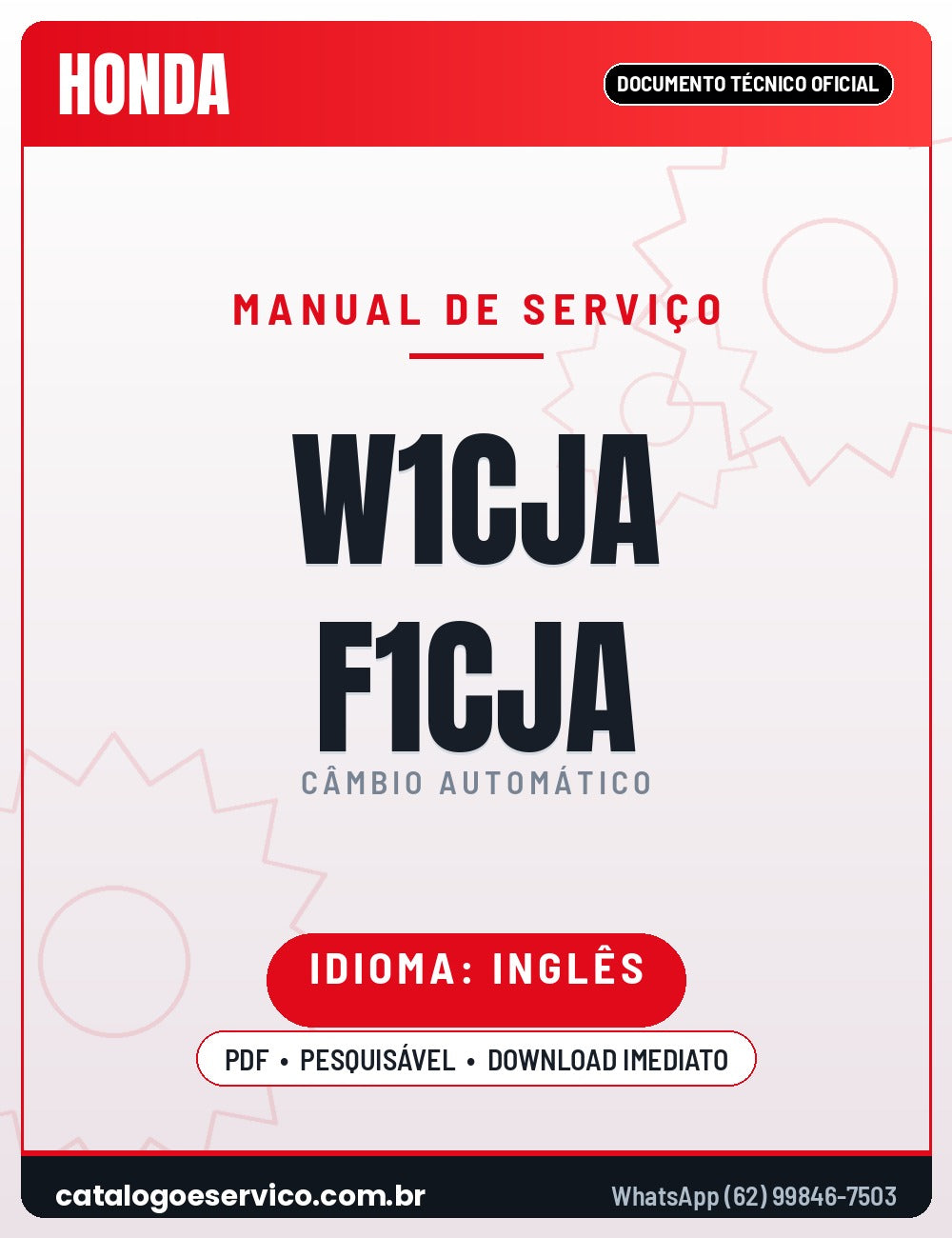 Capa — Manual de Serviço Câmbio CVT Mitsubishi F1CJA W1CJA Outlander (Inglês)