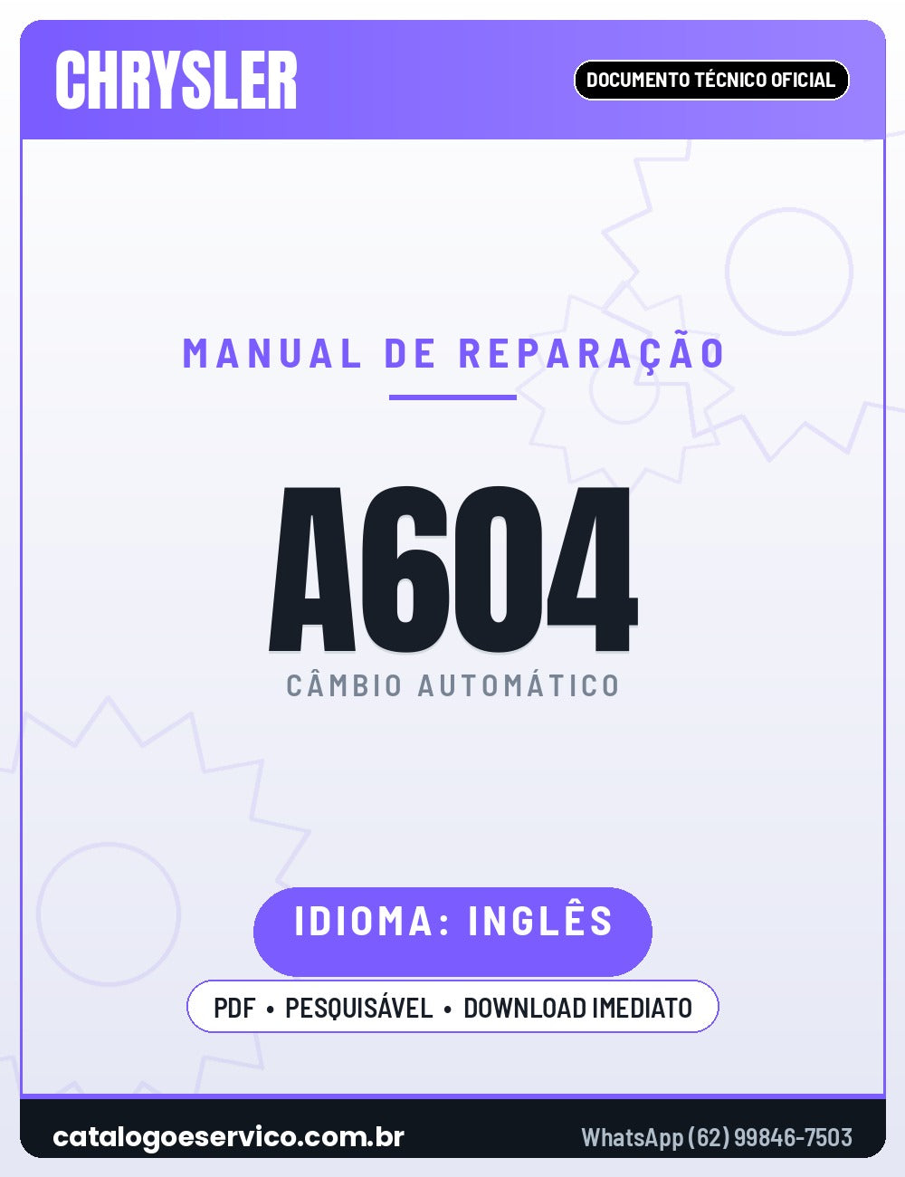 Capa - Manual de Reparação Chrysler A604 / 41TE