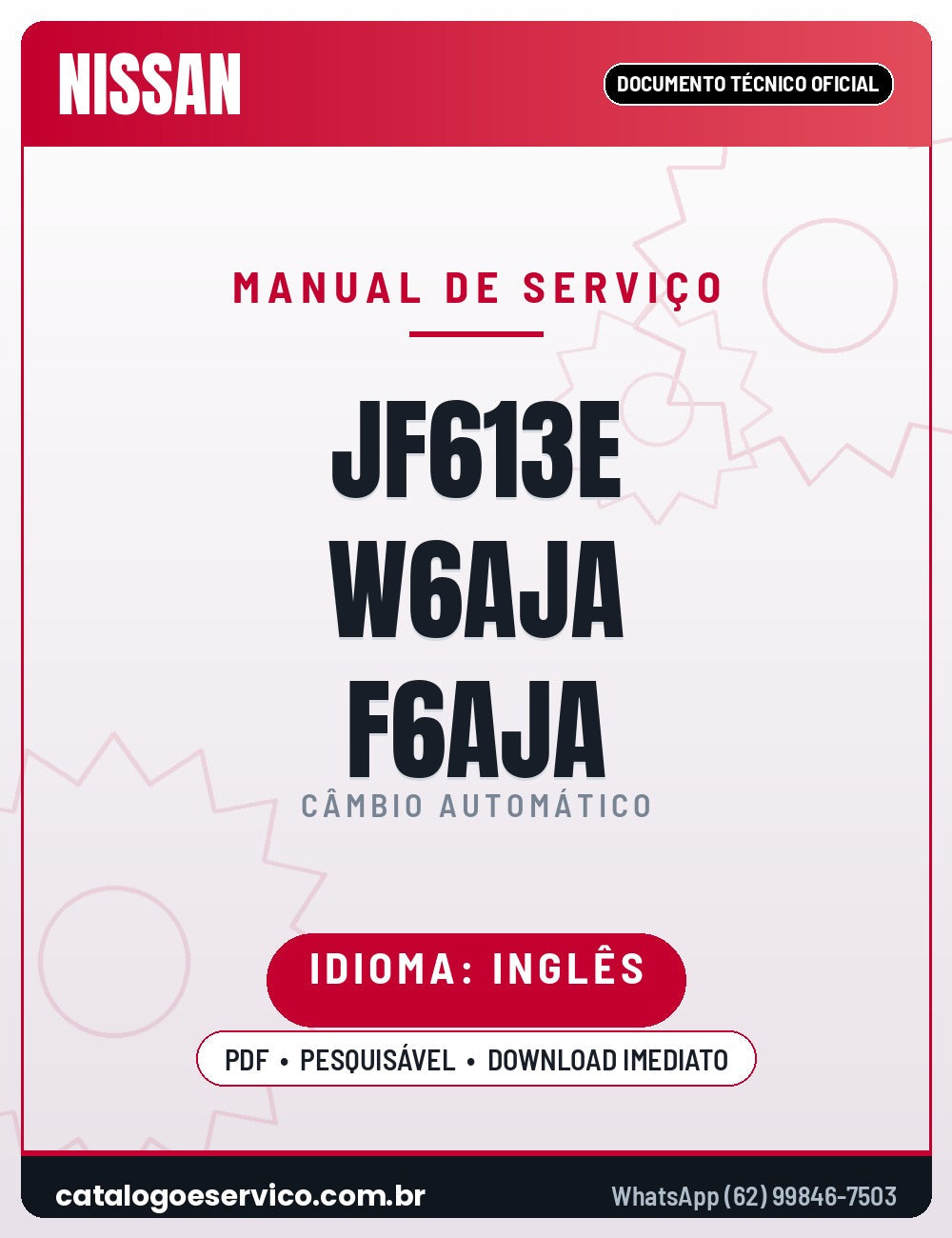 Capa — Manual de Serviço Câmbio Automático Jatco JF613E (F6AJA W6AJA) Outlander (Inglês)