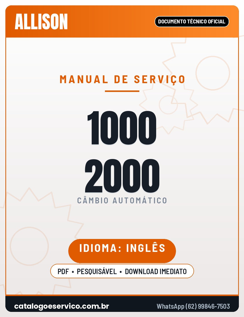 Capa - Manual de Reparação Allison Transmission Allison 1000 / 2000