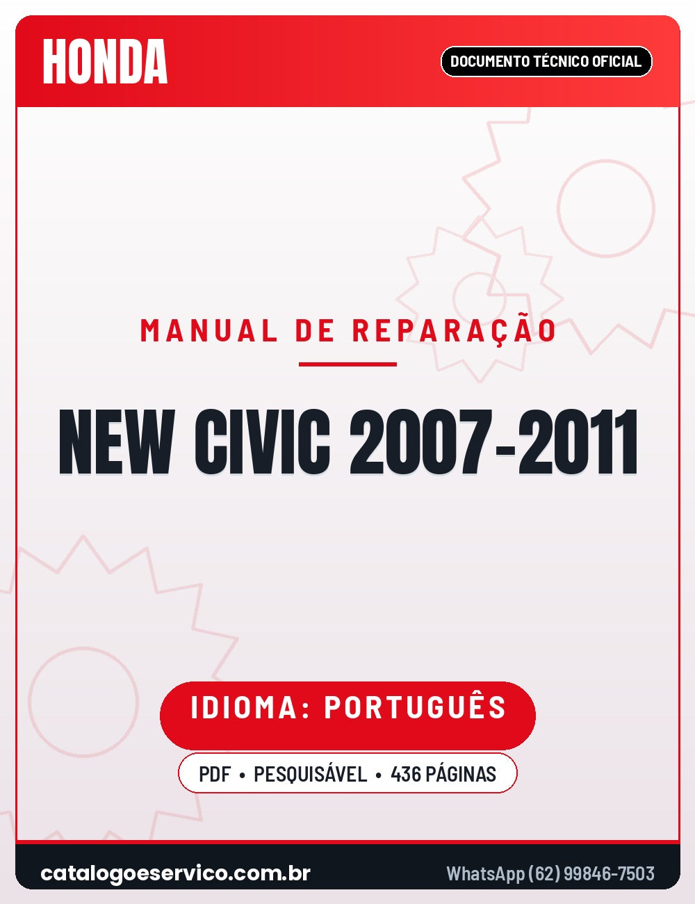 Capa — Manual de Reparação Câmbio Automático SPCA Honda Civic 2006-2011 — Completo 301 páginas