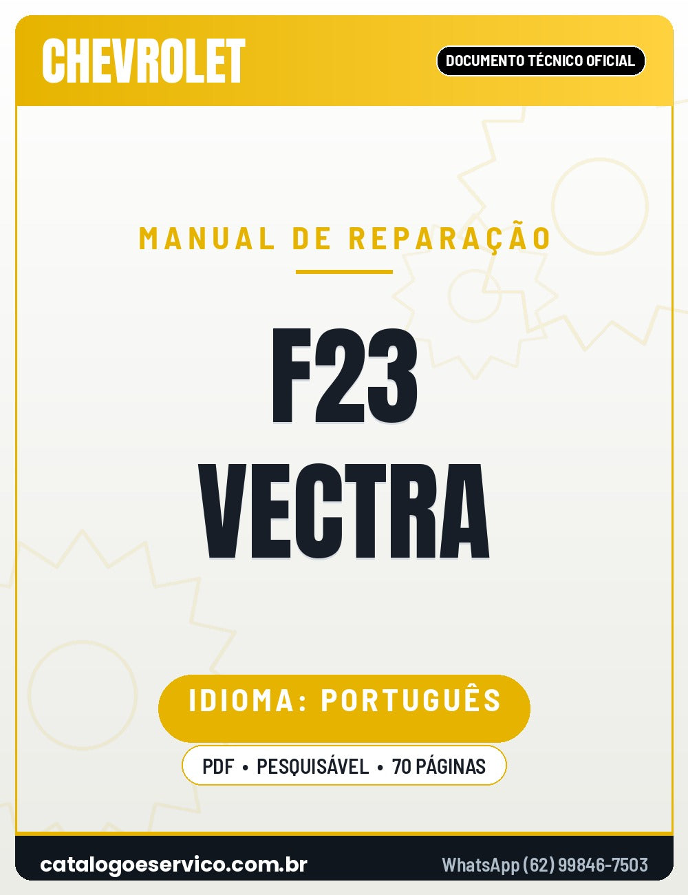 Capa — Manual de Reparação Caixa de Mudanças Manual F23 Chevrolet Vectra