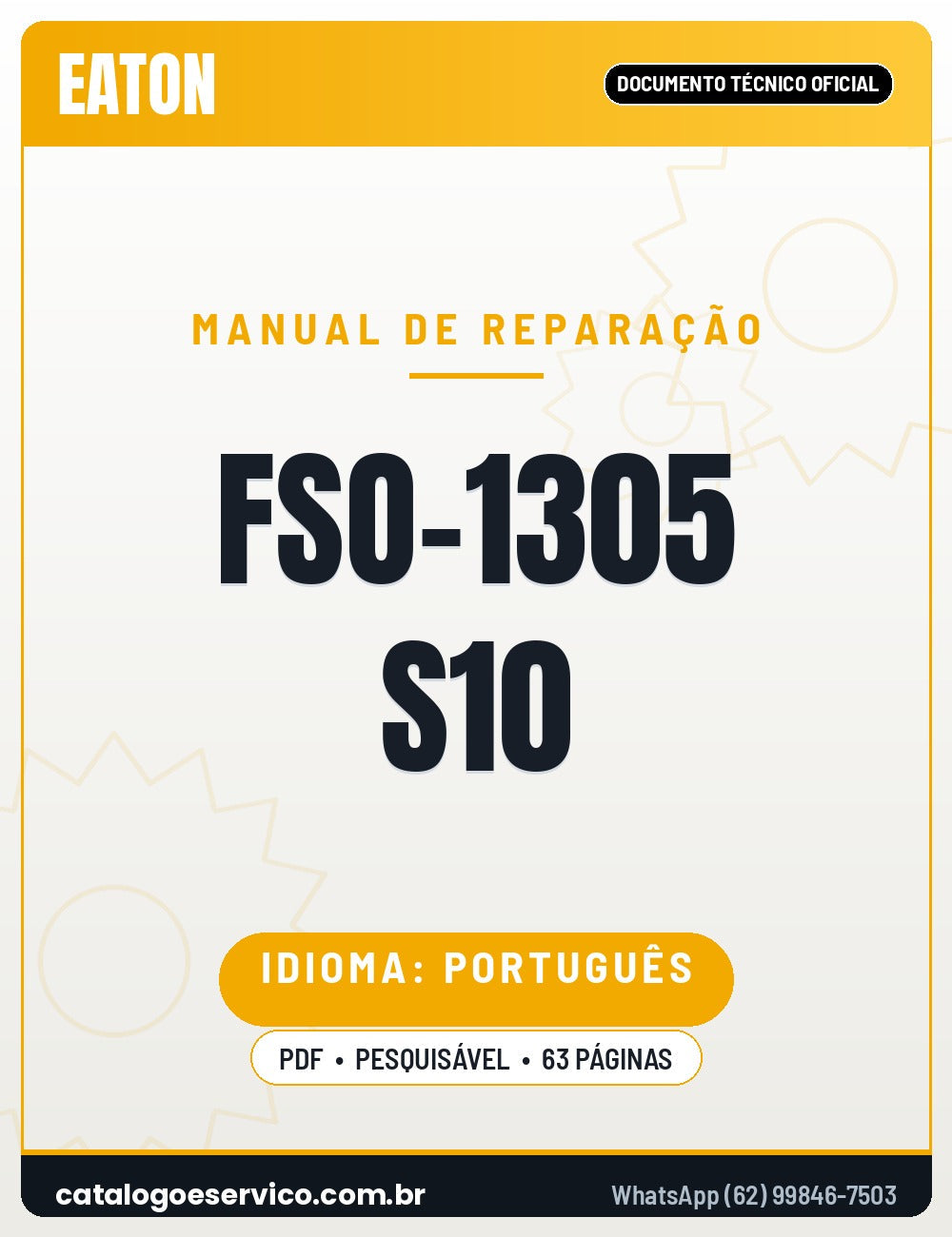 Capa — Manual de Serviço Caixa de Câmbio Eaton FSO-1305 A B C Chevrolet S10