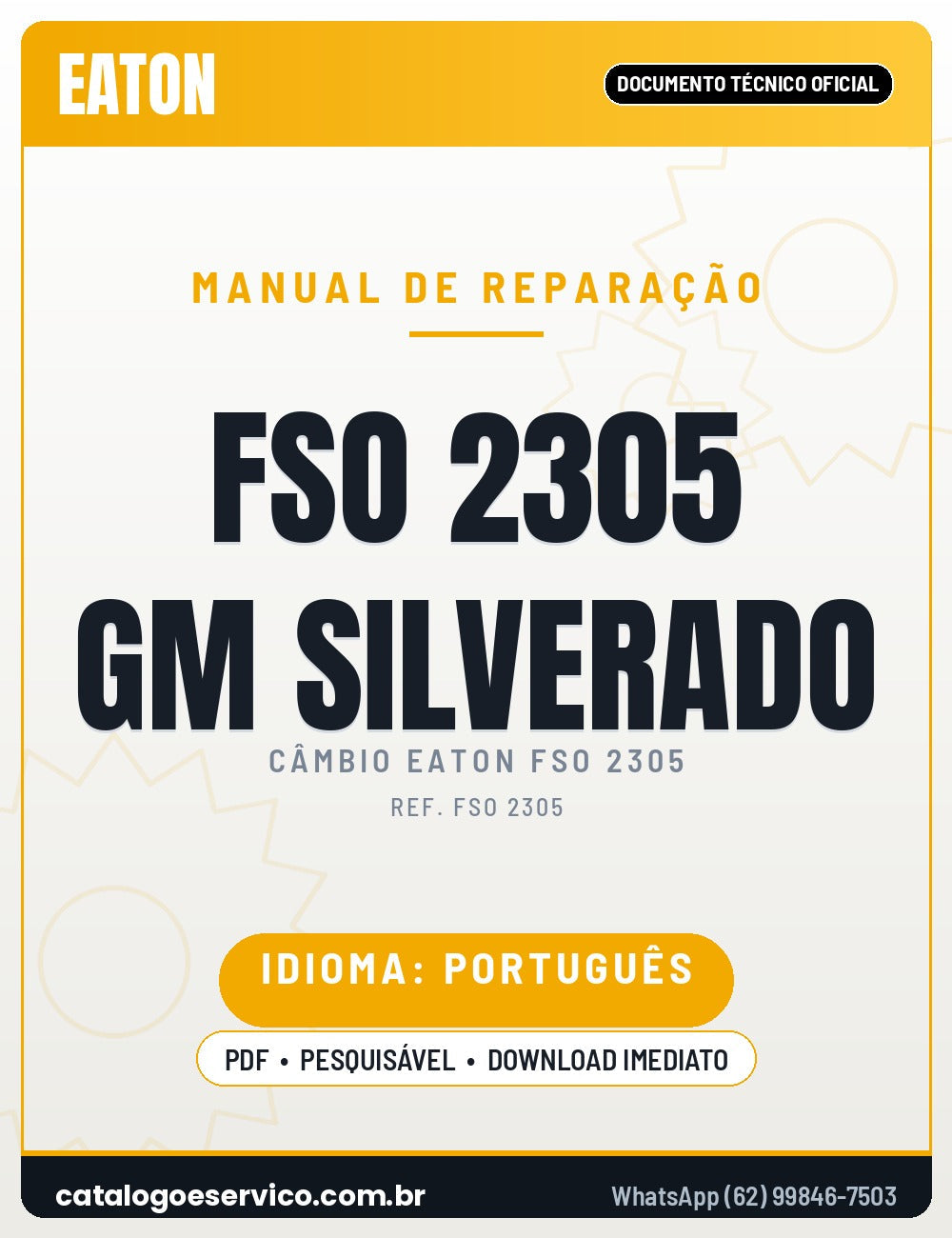 Capa — Manual de Reparação Caixa de Câmbio Eaton Clark FS 2305 FSO 2305 Chevrolet Silverado