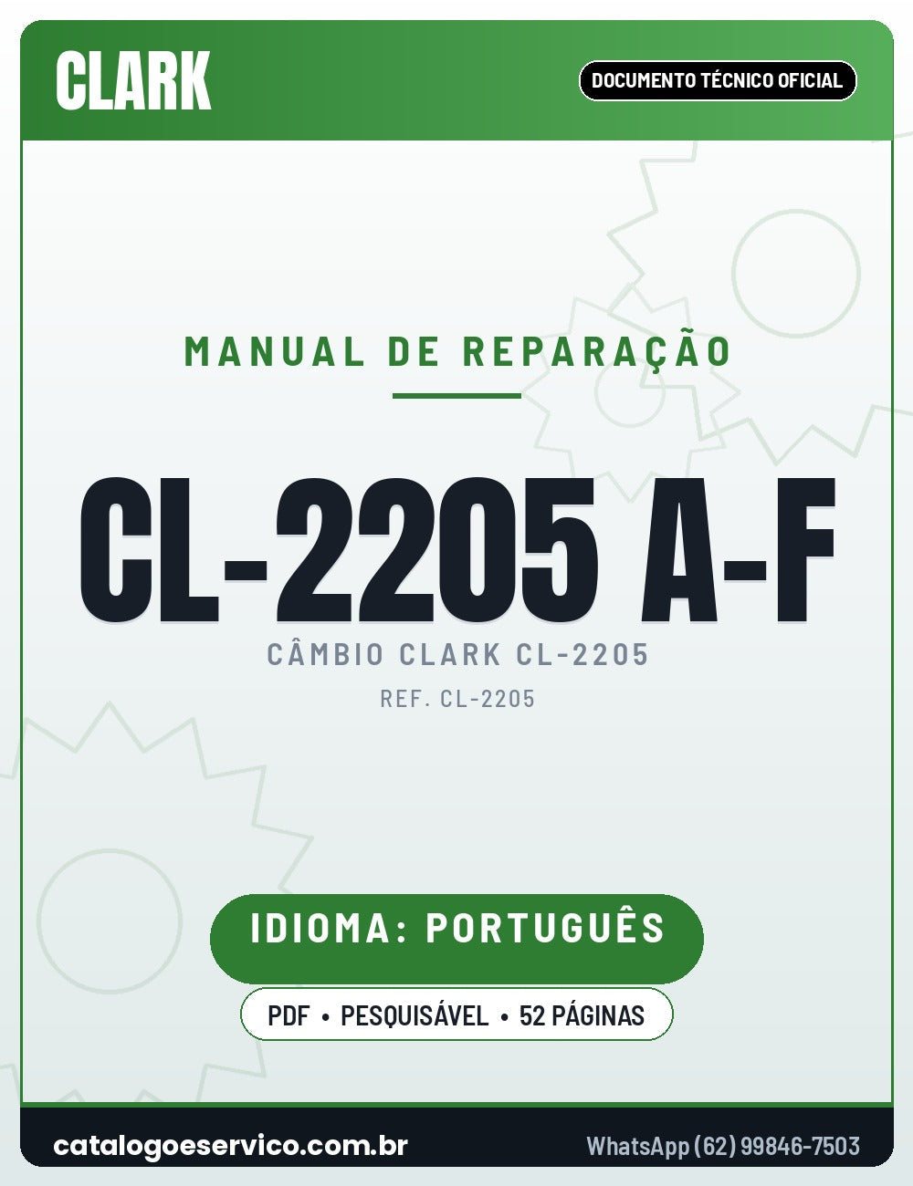 Capa — Manual de Serviço Caixa de Câmbio Clark CL-2205 (A a D)