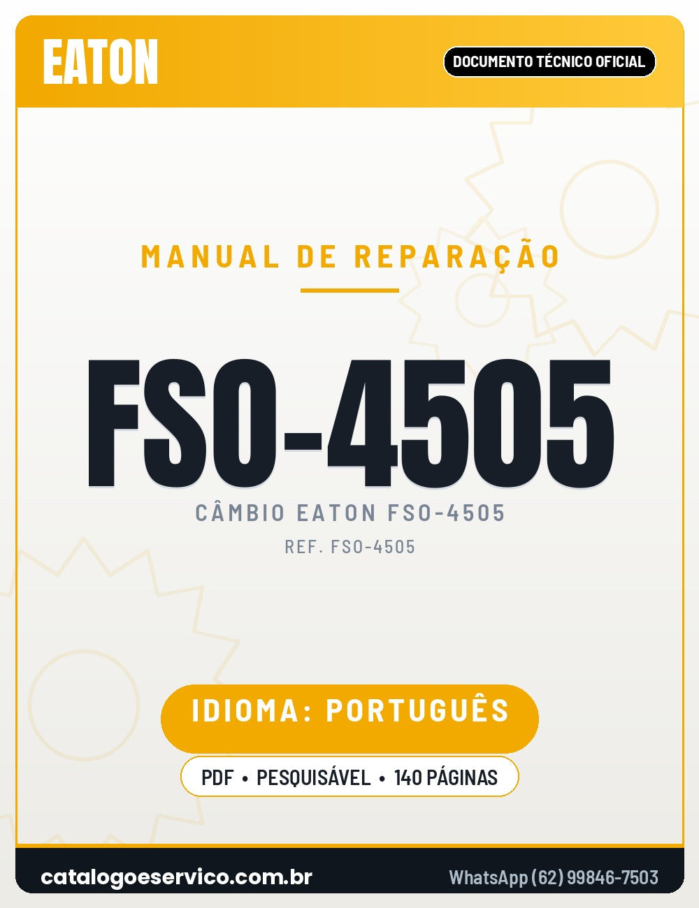 Capa — Manual de Serviço Caixa de Câmbio Eaton FSO-4505 FSO-4505A