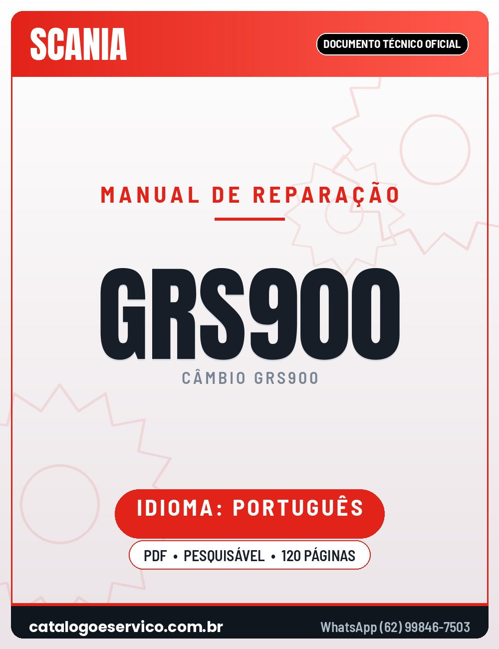 Capa — Manual de Serviço Caixa de Mudanças Scania GRS900 com Splitter e Opticruise