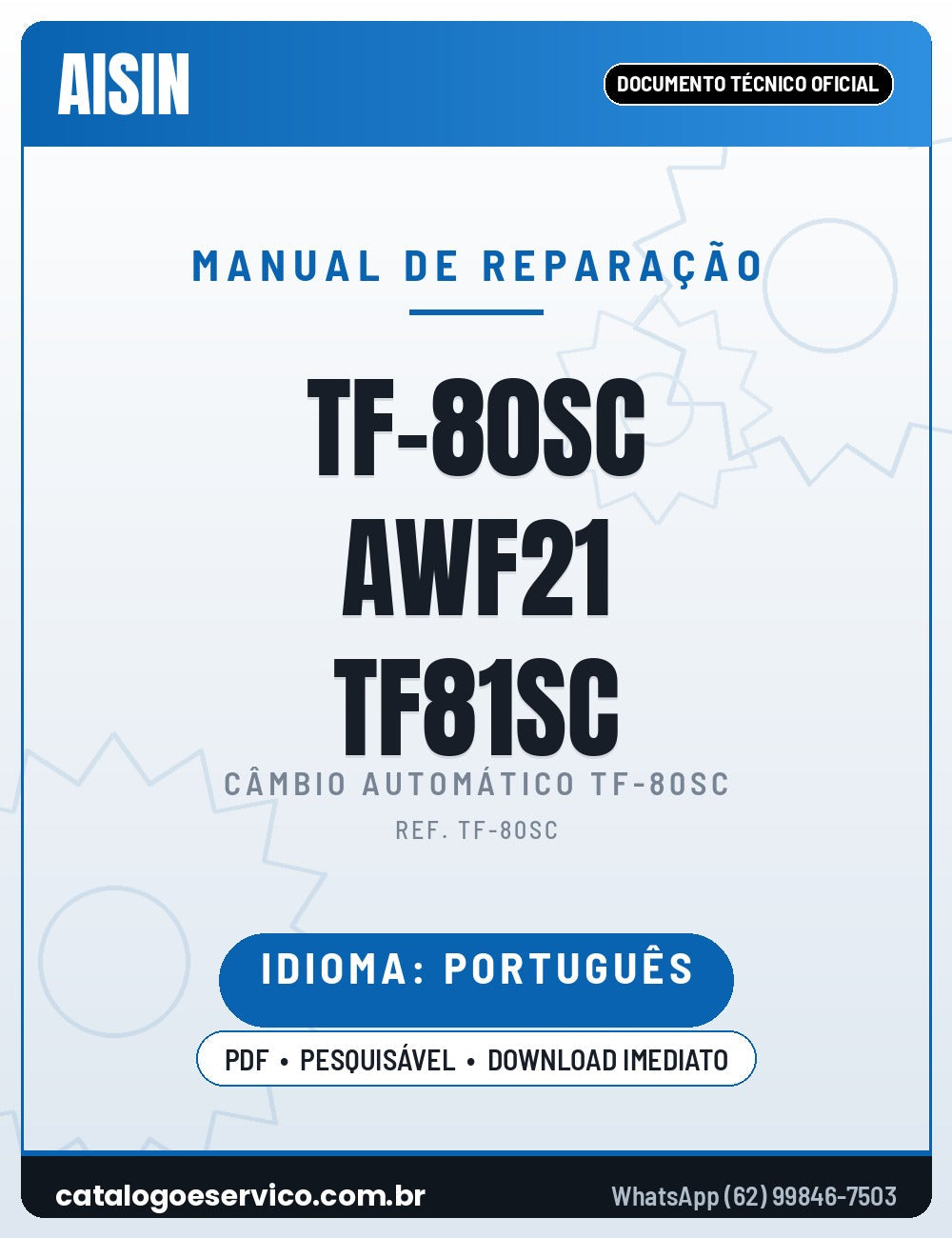 Capa — Manual de Reparação Câmbio Automático Aisin TF-80SC TF-81SC AF40