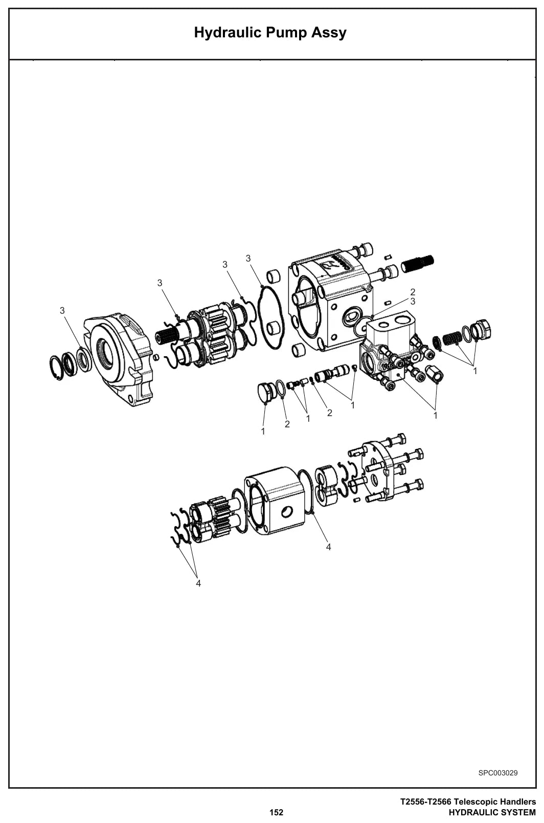 Detalhe de conjunto do Catálogo de Peças Bobcat T2556/T2566 com as referências de fábrica