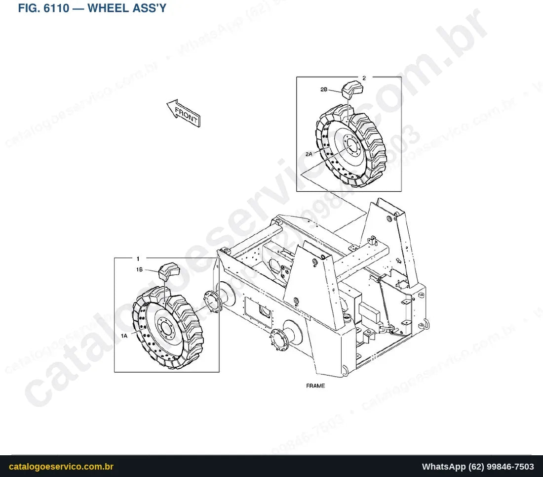 Vista explodida Wheel Ass'Y - Catálogo de Peças Doosan 430