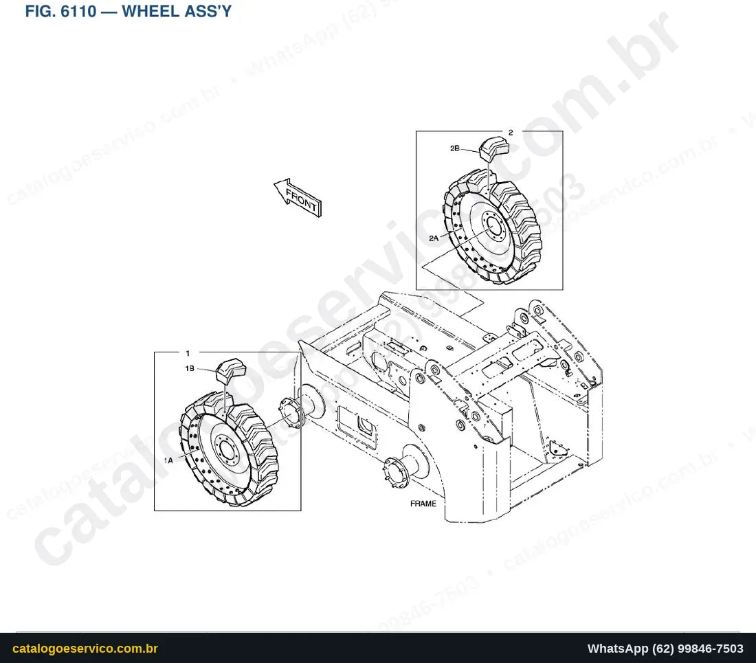 Vista explodida Wheel Ass'Y - Catálogo de Peças Doosan 440 Plus