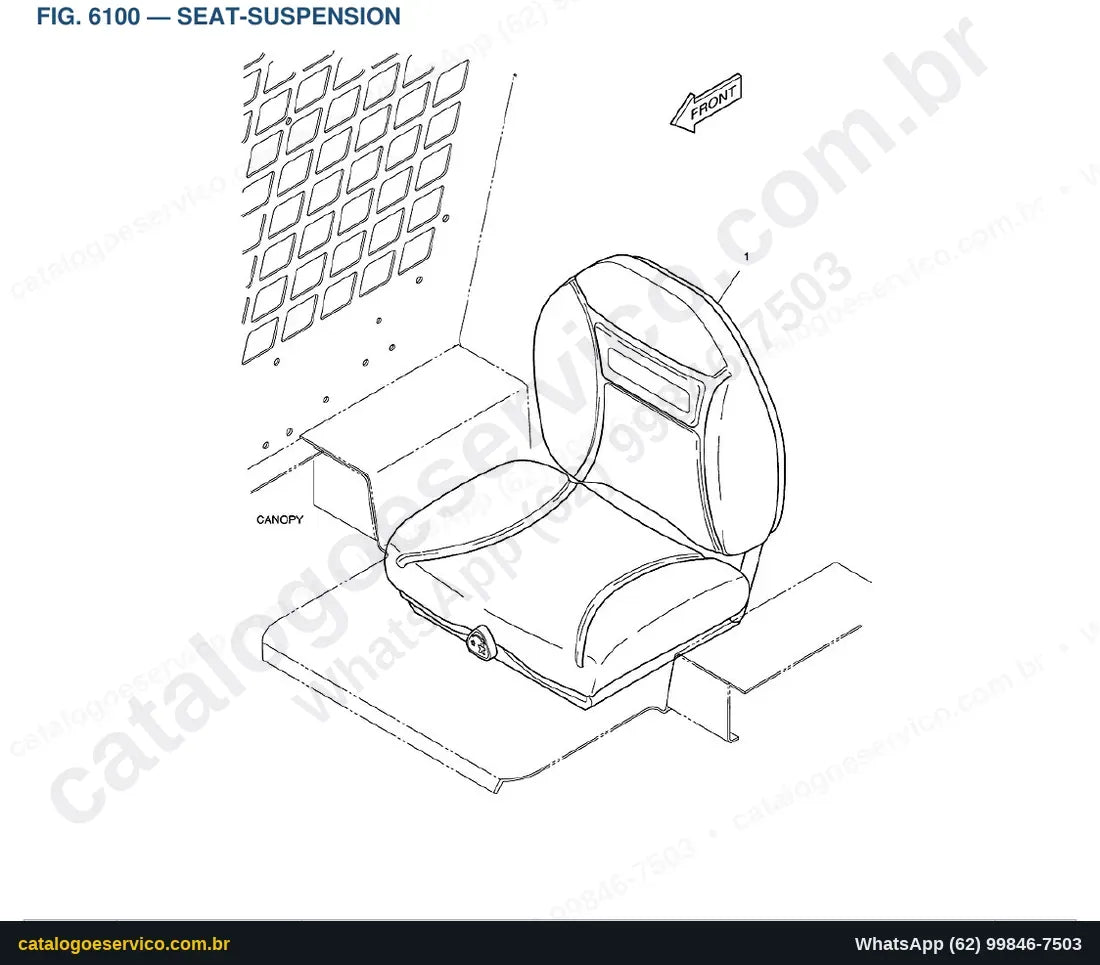 Vista explodida Seat-Suspension - Catálogo de Peças Doosan 450
