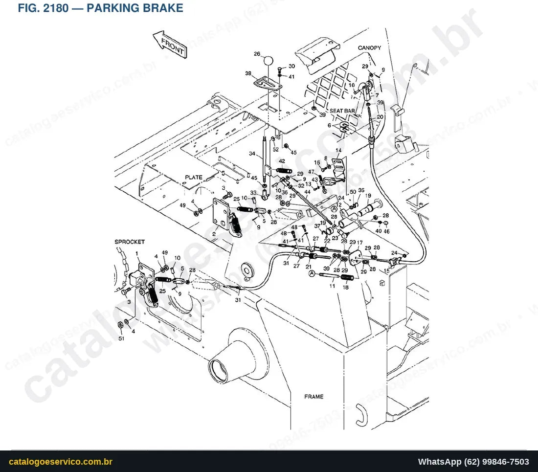 Vista explodida Parking Brake - Catálogo de Peças Doosan 450 Plus Tier 3