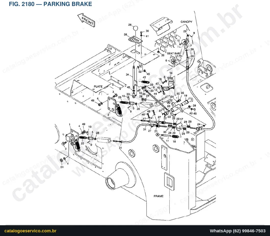 Vista explodida Parking Brake - Catálogo de Peças Doosan 460 Plus Tier 3