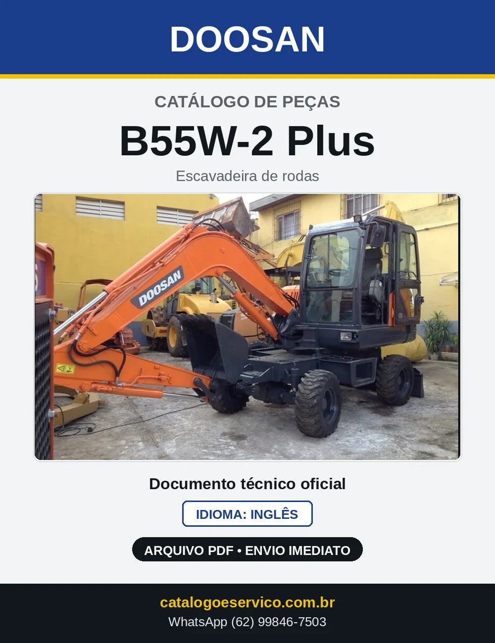 Capa do Catálogo de Peças Doosan B55W-2 Plus em PDF