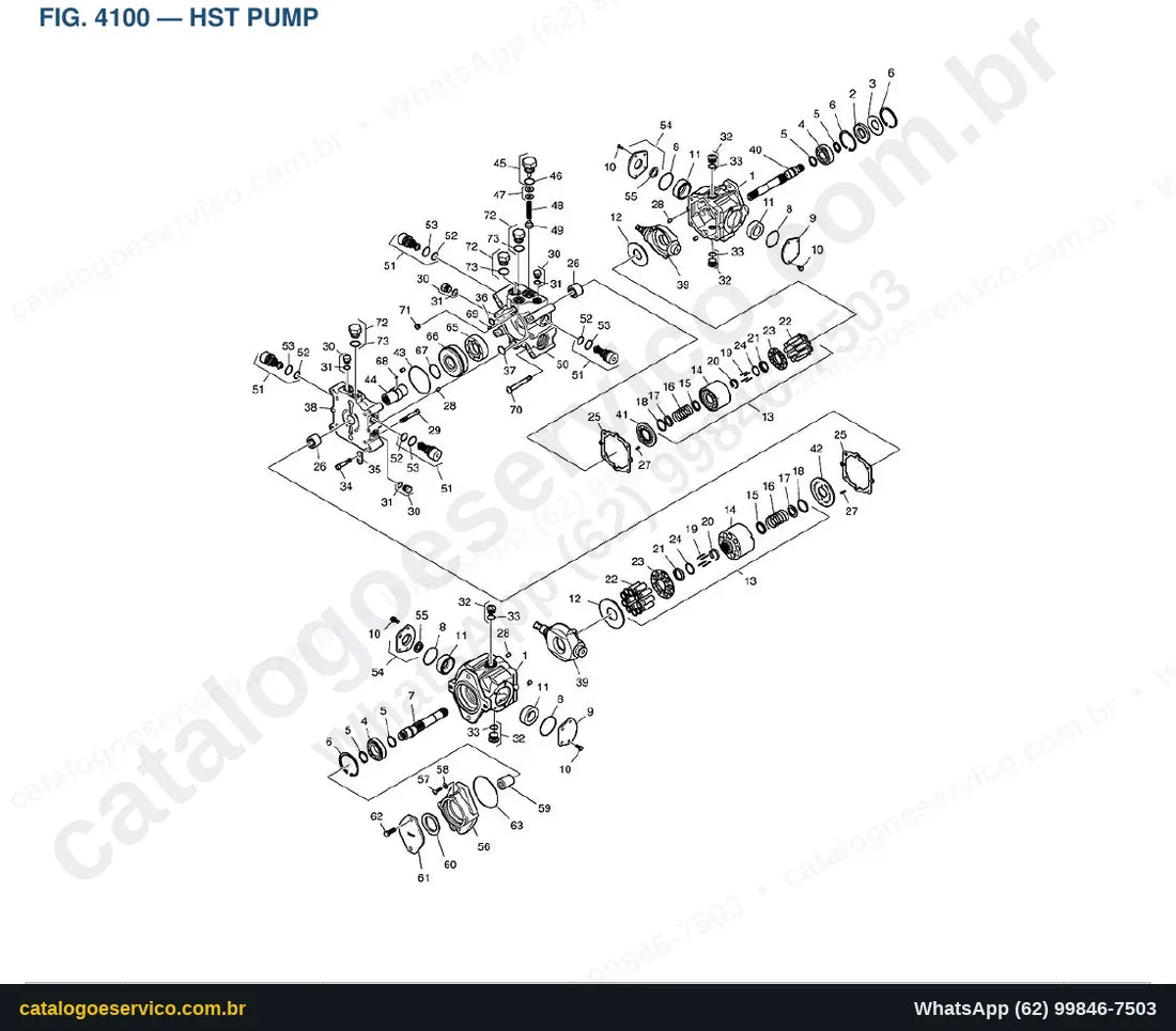Vista explodida Hst Pump - Catálogo de Peças Doosan DSL 702