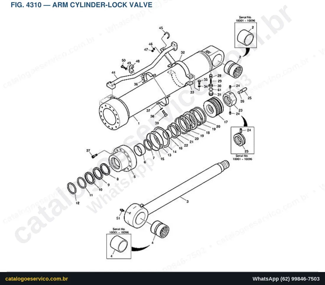 Vista explodida Arm Cylinder-Lock Valve - Catálogo de Peças Doosan DX420LCA
