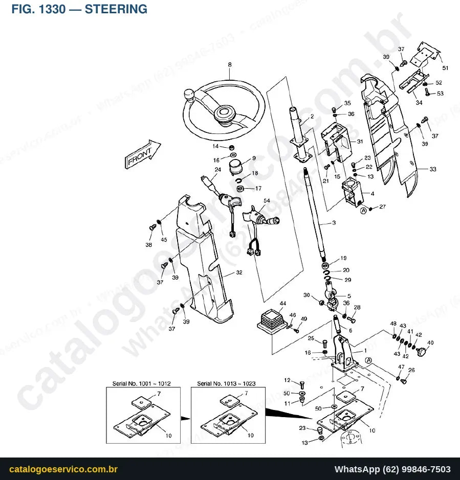 Vista explodida Steering - Catálogo de Peças Doosan Mega 160TC