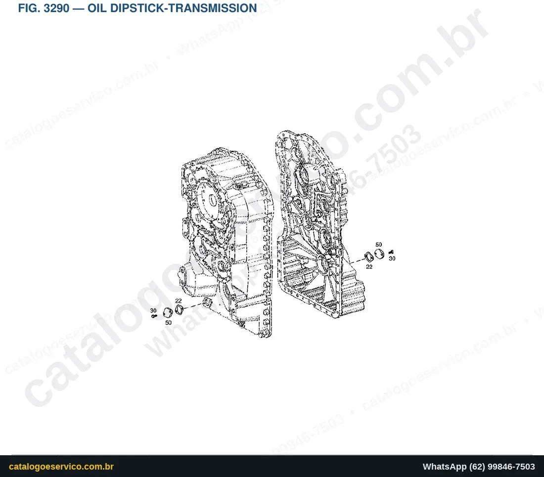 Vista explodida Oil Dipstick-Transmission - Catálogo de Peças Doosan Mega 160TC