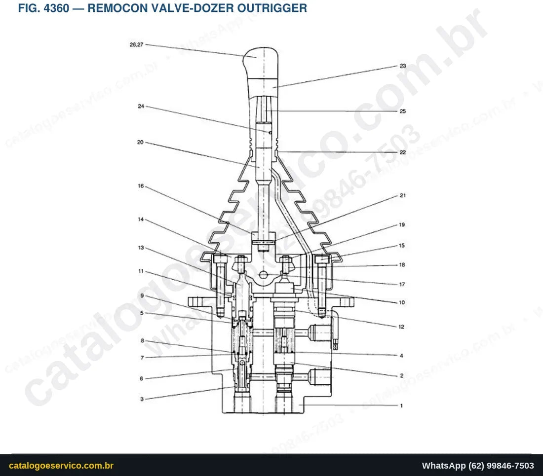 Vista explodida Remocon Valve-Dozer Outrigger - Catálogo de Peças Doosan Solar 130W-V (1)