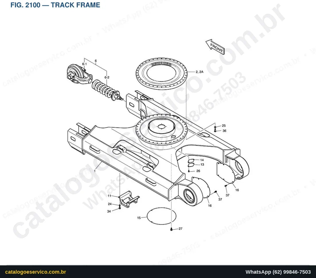 Vista explodida Track Frame - Catálogo de Peças Doosan Solar 225NLC-V