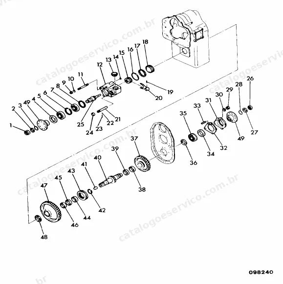 Catálogo de peças JCB 412 — vista explodida 2 de 4
