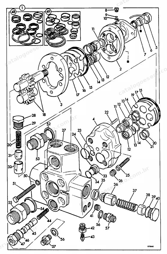 Catálogo de peças JCB 415 — vista explodida 1 de 4