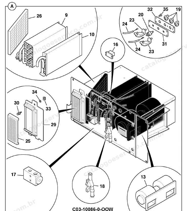Catálogo de peças JCB 416 — vista explodida 3 de 4