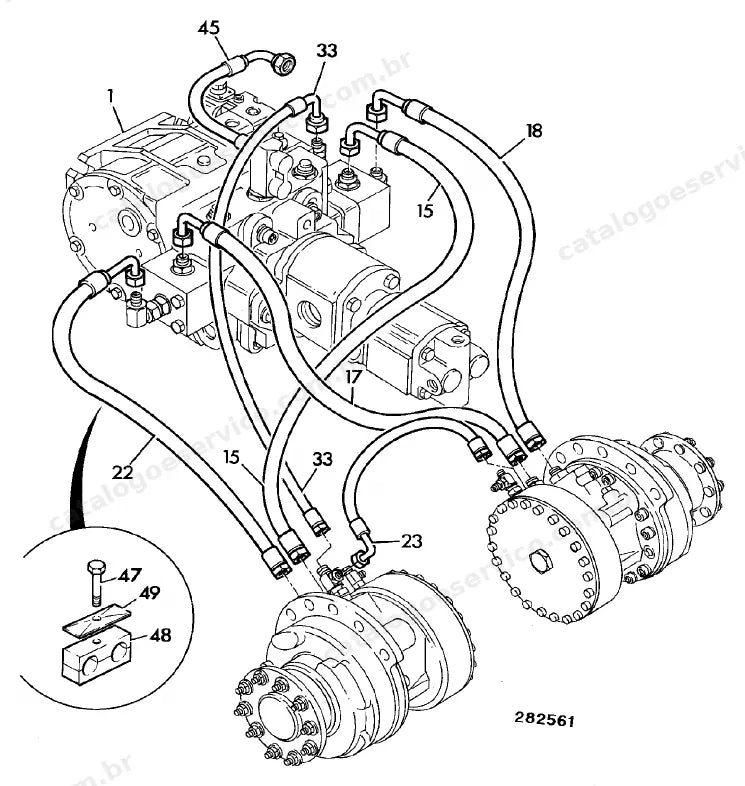 Catálogo de peças JCB TLT 25G — vista explodida 1 de 4