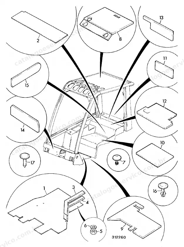 Catálogo de peças JCB TLT 25G — vista explodida 4 de 4