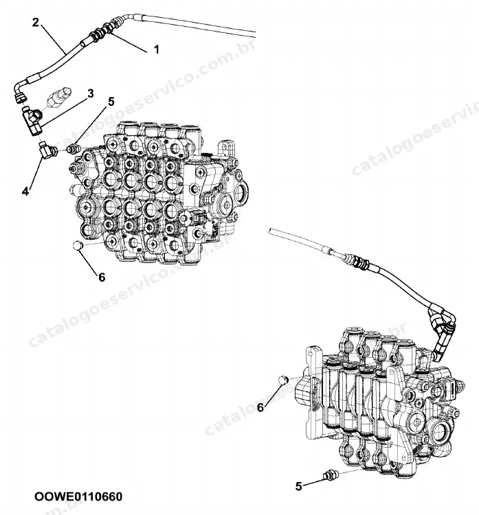 Catálogo de peças JCB TM310 — vista explodida 1 de 4