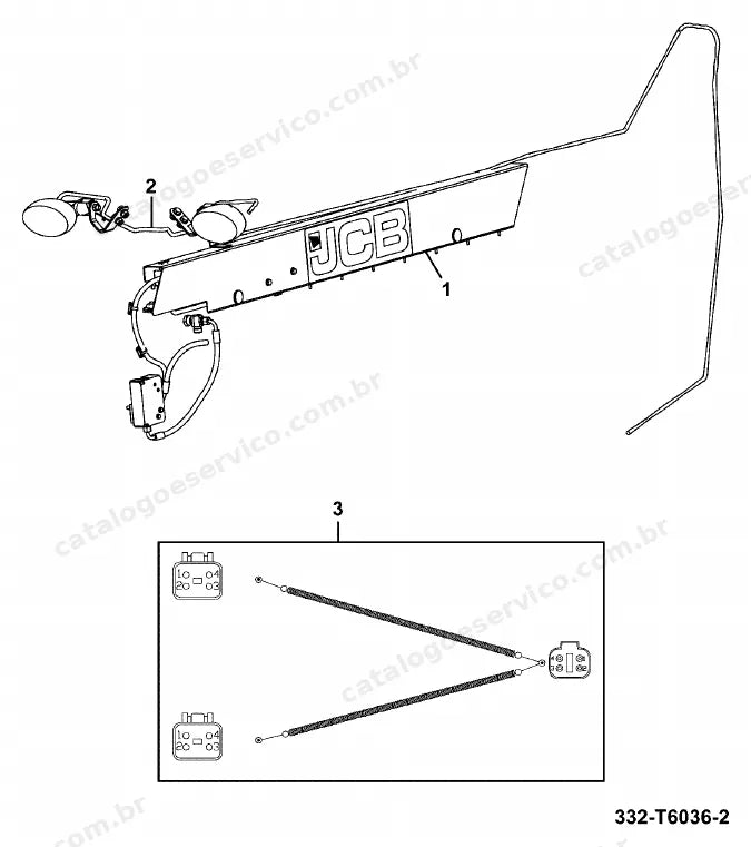 Catálogo de peças JCB TM310 — vista explodida 2 de 4