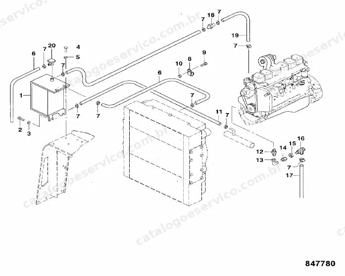 Catálogo de peças JCB VM146 — vista explodida 1 de 4