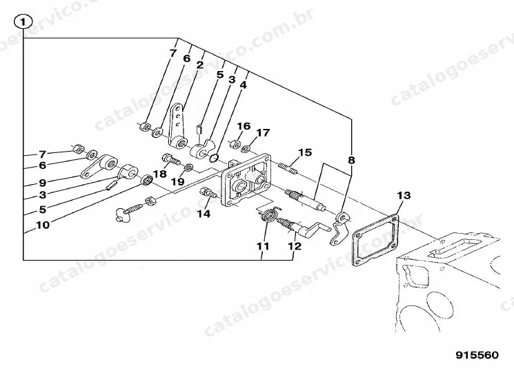Catálogo de peças JCB VMT160 — vista explodida 4 de 4