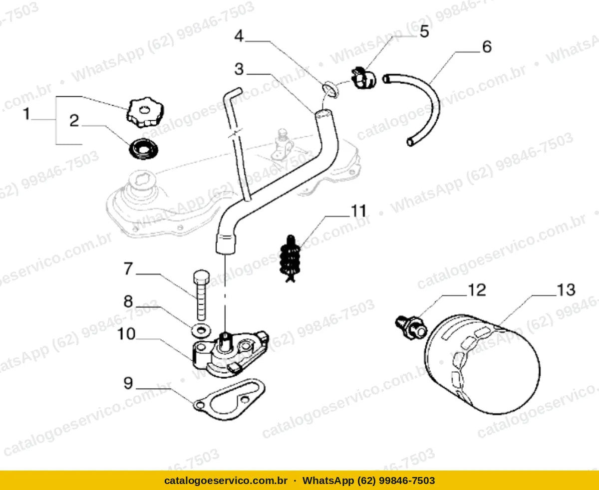 Vista explodida do Catálogo de Peças Fiat Palio Weekend 1.5 8V: Lubrificação