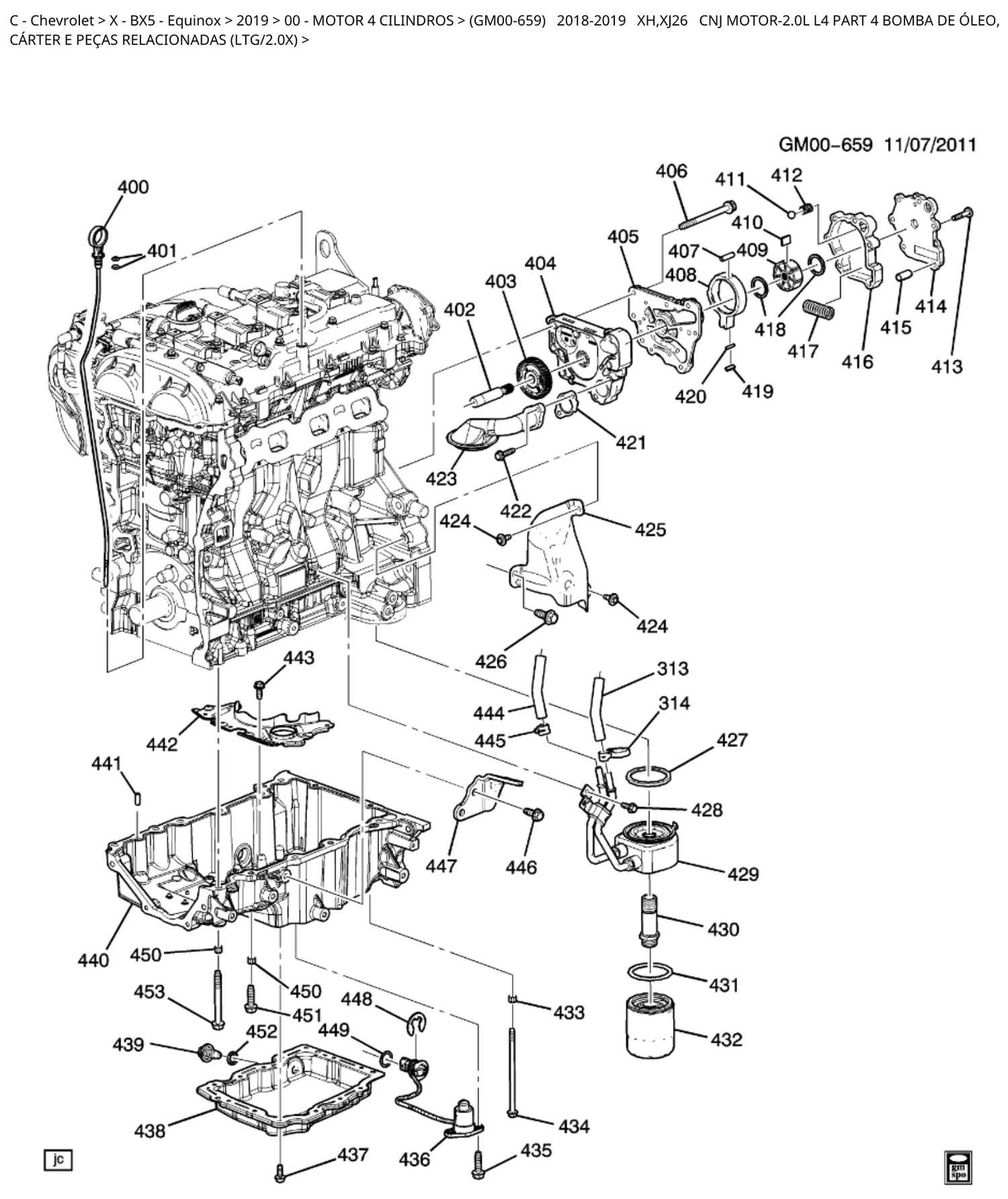 Catálogo de Peças Chevrolet Equinox 2019 — vista explodida 2 (pág. 23 do PDF)
