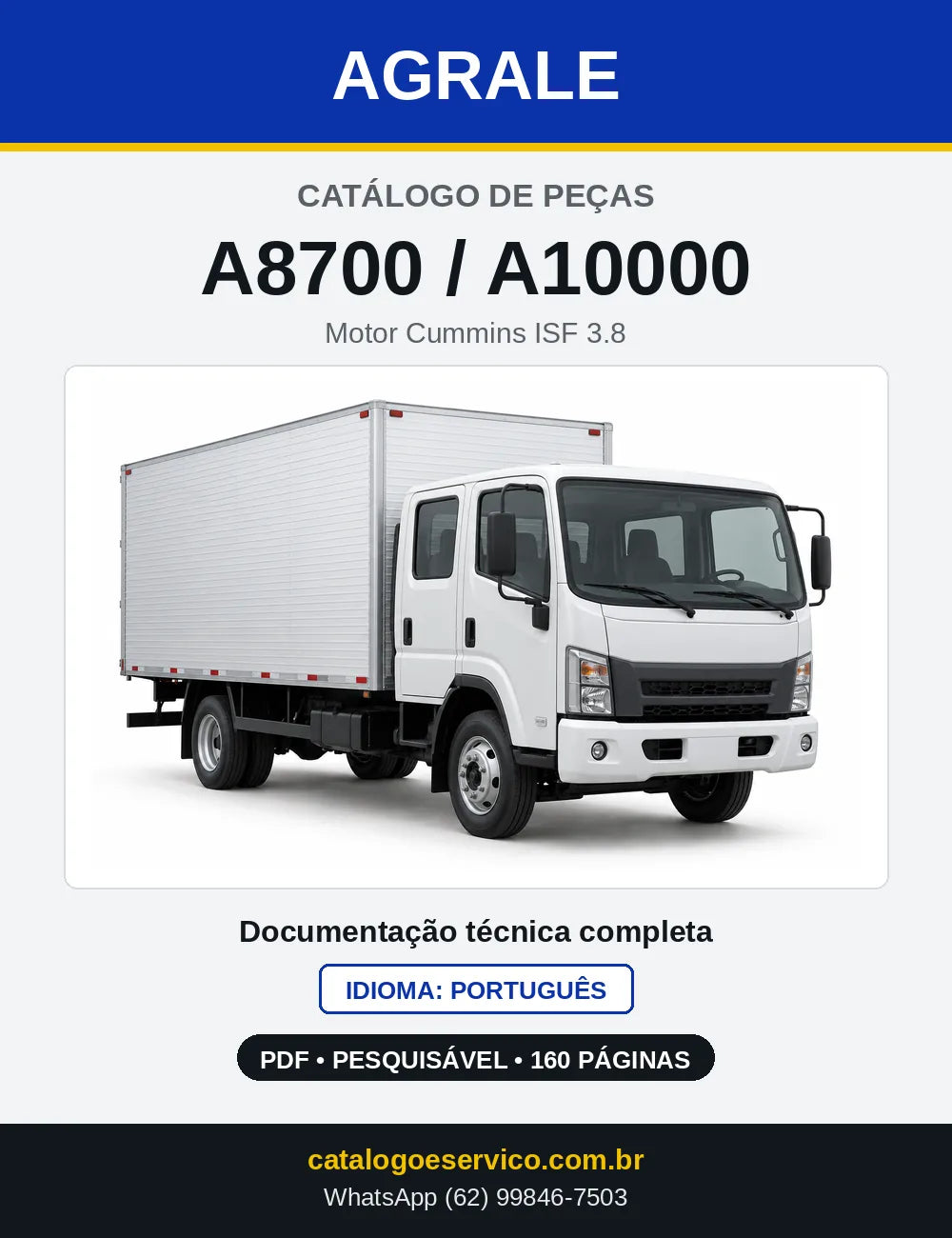 Capa do Catálogo de Peças Agrale A8700 / A10000 em PDF