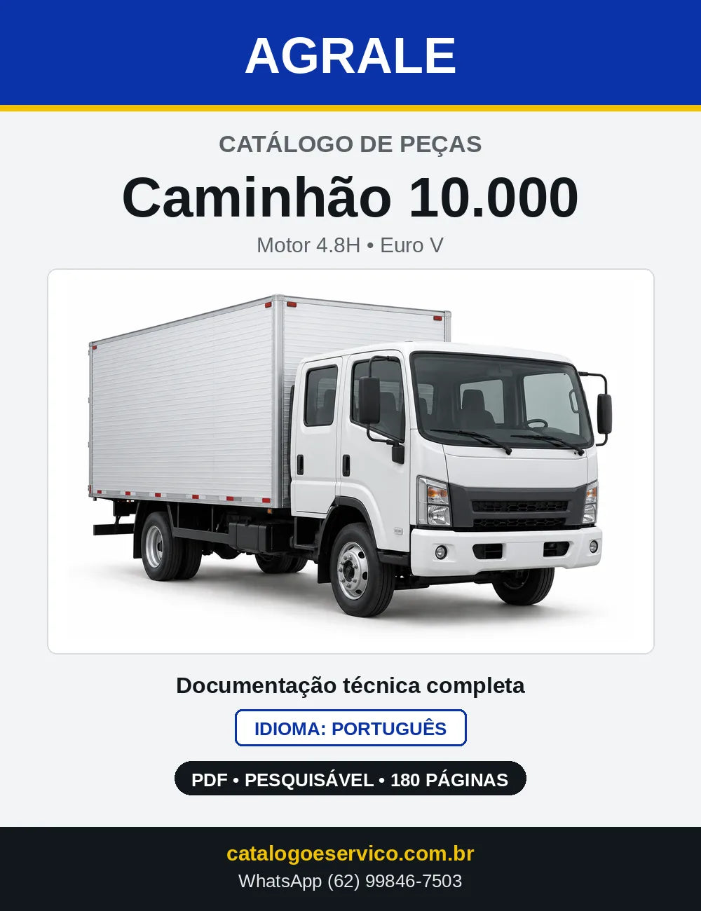 Capa do Catálogo de Peças Agrale Caminhão 10.000 em PDF