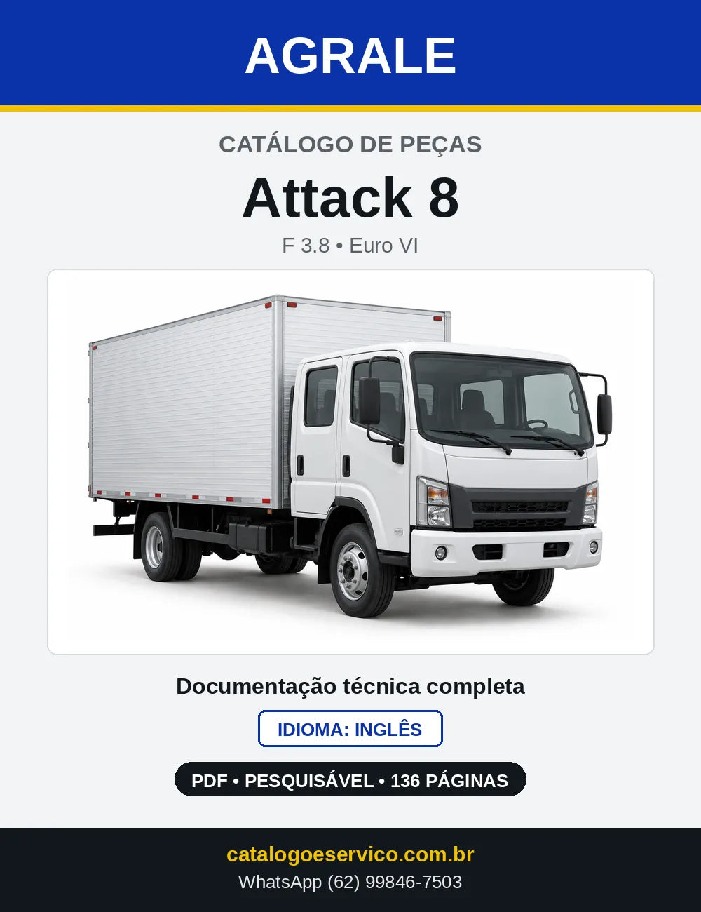 Capa do Catálogo de Peças Agrale Attack 8 em PDF